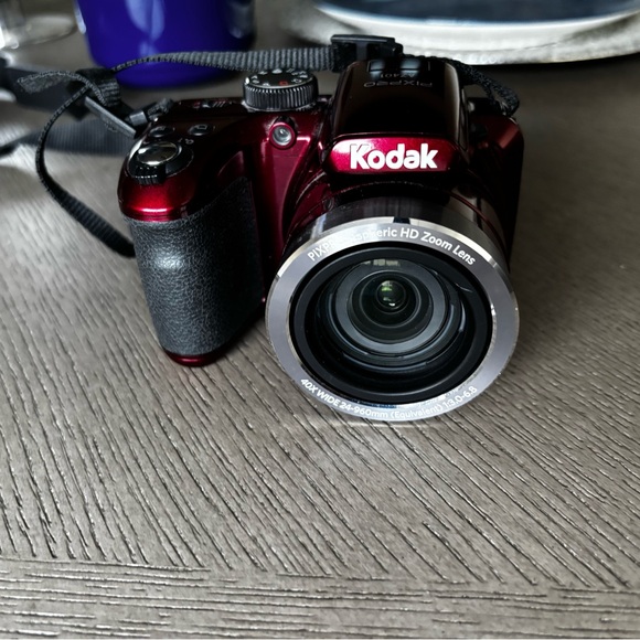Kodak Other - Kodak Metallic Red Bridge Camera with Black Grip and Silver Lens Ring